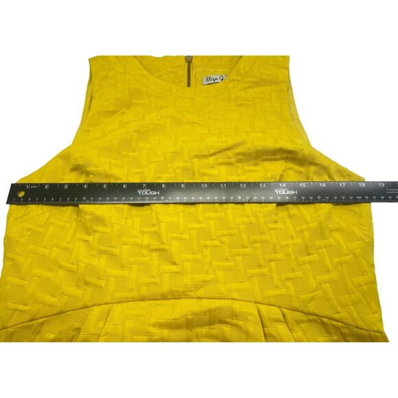 ELIZA J Women Sleeveless Knee Length Dress Zip Back Lined Sz 12 Yellow 66-16 - Picture 7 of 13
